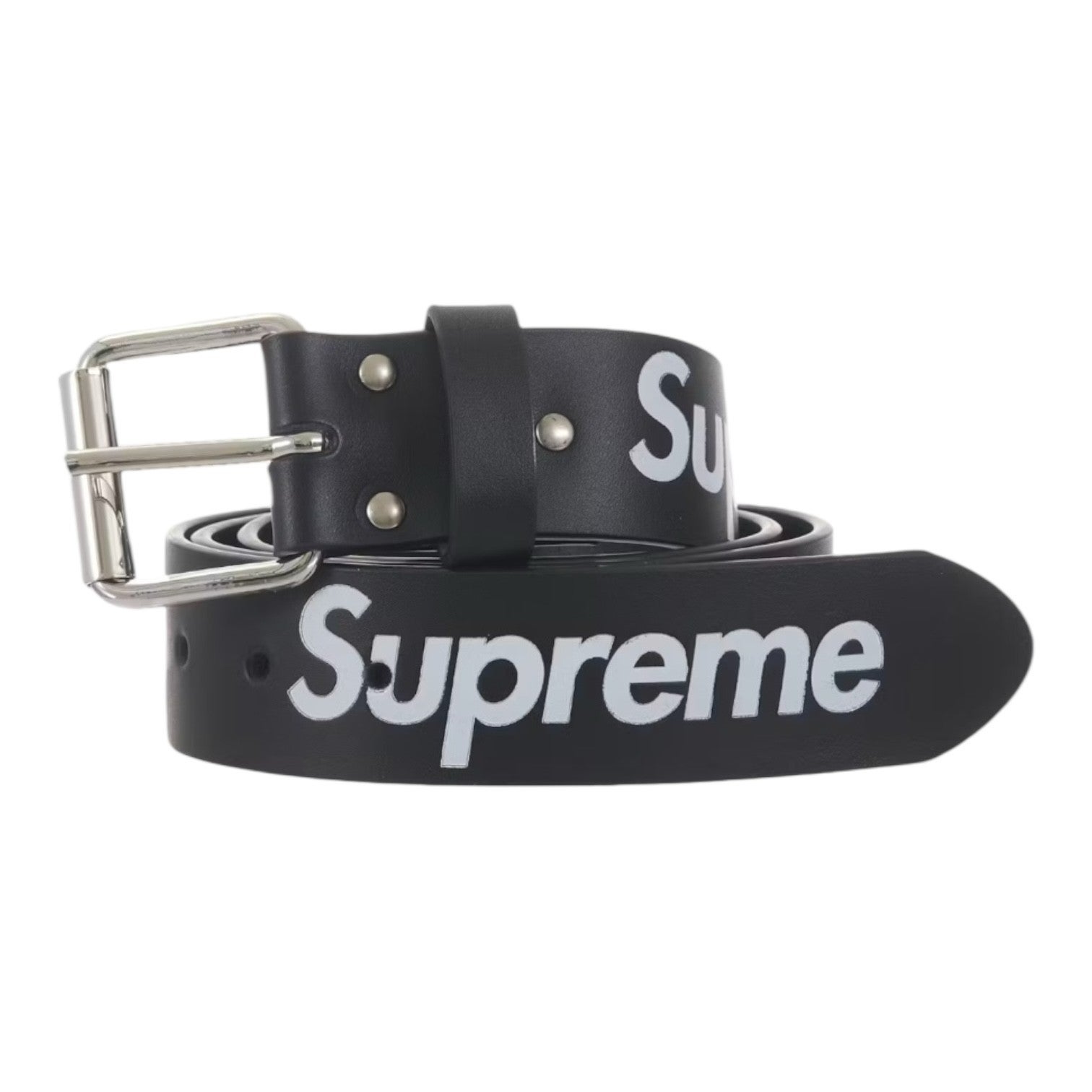 Supreme Repeat Leather Belt (FW25) Black | Plugged In Knoxville